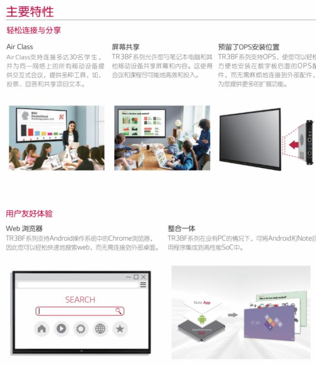LG电子LG交互式电子白板65TR3BF产品中心 交互式白板的创新标杆